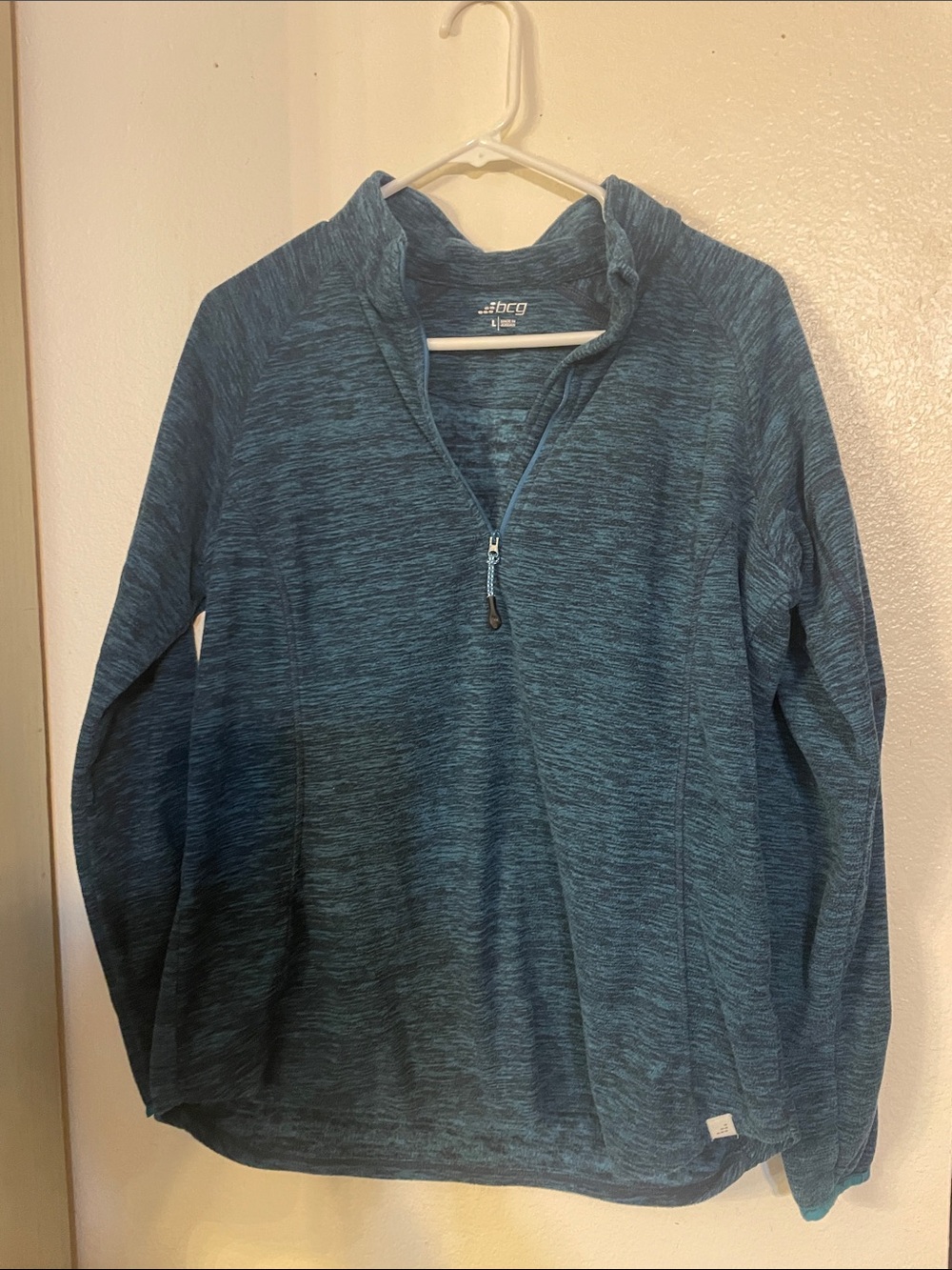 bcg Men’s Teal Heather Half-Zip Pullover Sweater
